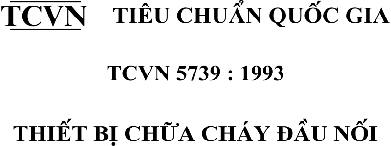 Tiêu chuẩn áp dụng đối với đầu nối thiết bị chữa cháy