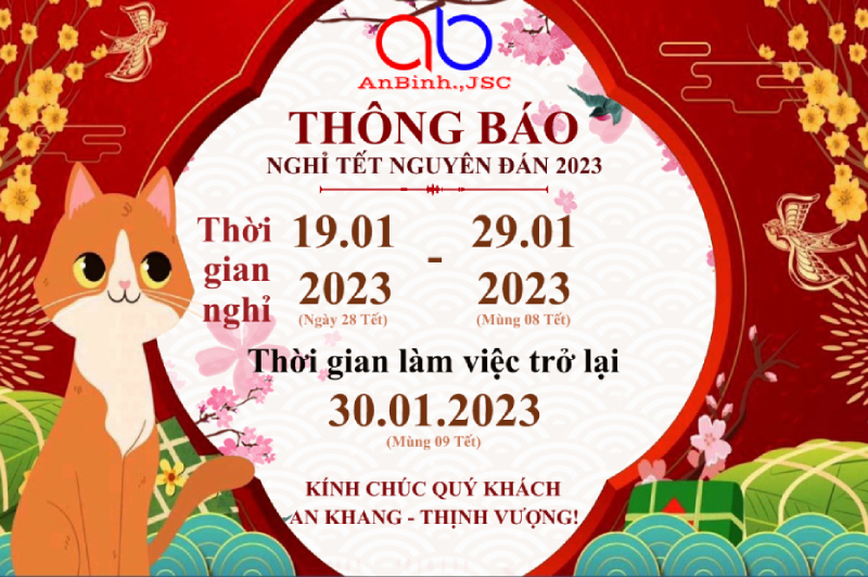 THƯ CẢM ƠN VÀ THÔNG BÁO NGHỈ TẾT NGUYÊN ĐÁN 2023