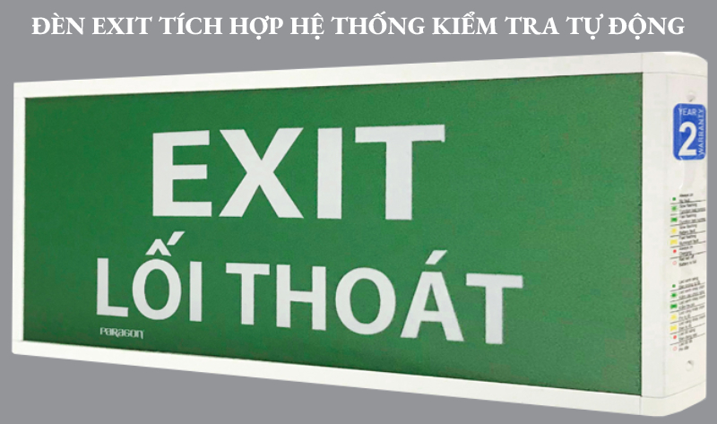 Đèn thoát hiểm tích hợp hệ thống kiểm tra tự động