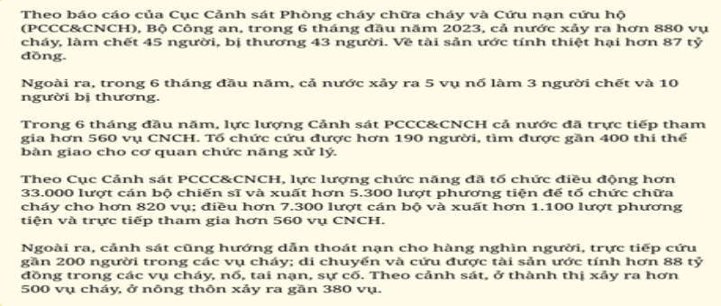 Dạng nhà ống có nguy cơ gây chết nhiều người khi cháy