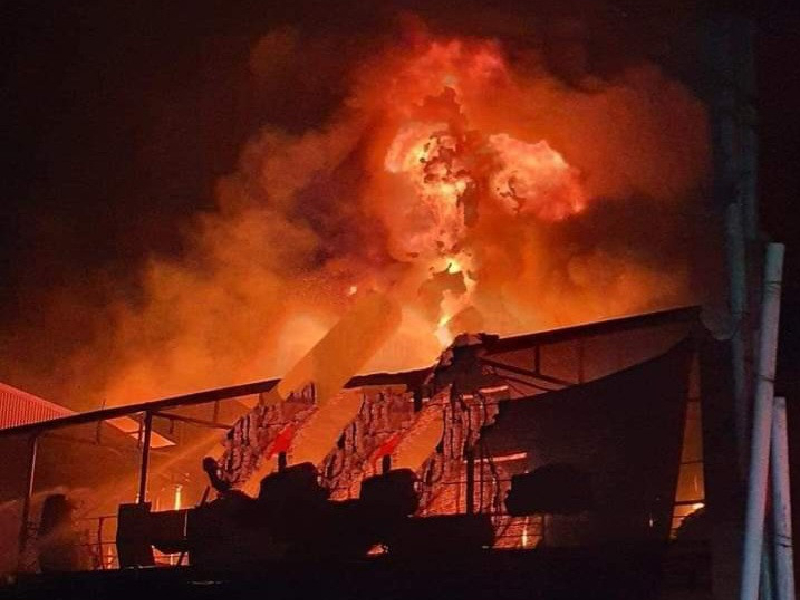 Cháy lớn tại cụm công nghiệp ở Vĩnh Phúc