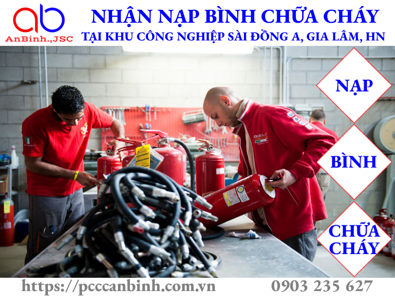 Nạp bình chữa cháy tại khu công nghiệp Sài Đồng A, Hà Nội