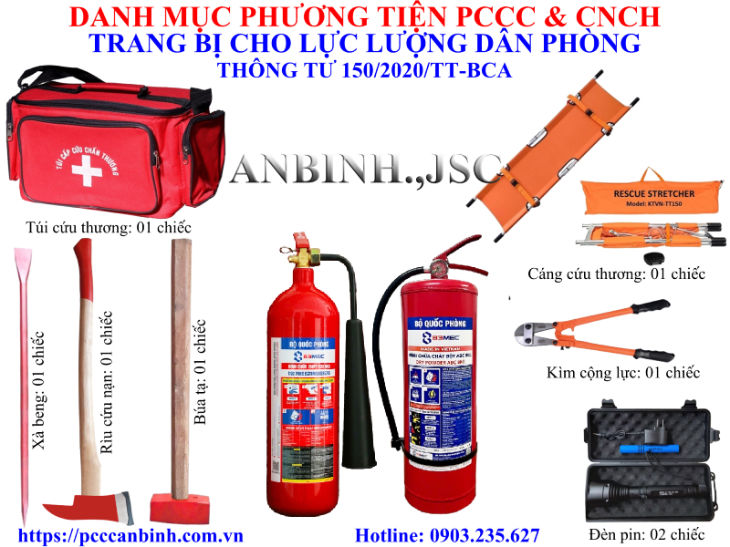 Danh mục phương tiện phòng cháy và chữa cháy trang bị cho lực lượng dân phòng