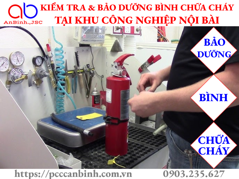 Kiểm tra và bảo dưỡng bình chữa cháy tại khu công nghiệp Quang Minh, Hà Nội