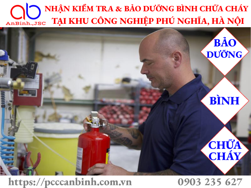 Kiểm tra và bảo dưỡng bình chữa cháy tại khu công nghiệp Phú Nghĩa, Hà Nội
