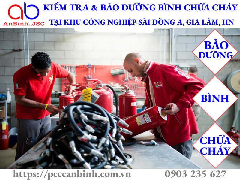 Kiểm tra, Bảo Dưỡng bình chữa cháy tại khu công nghiệp Sài Đồng A, Hà Nội