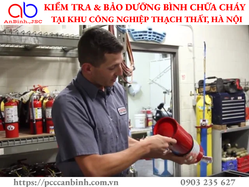 Nạp bình chữa cháy tại khu công nghiệp Thạch Thất, Hà Nội