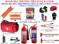 Danh mục phương tiện PCCC & CNCH trang bị cho lực lượng Phòng cháy và chữa cháy cơ sở