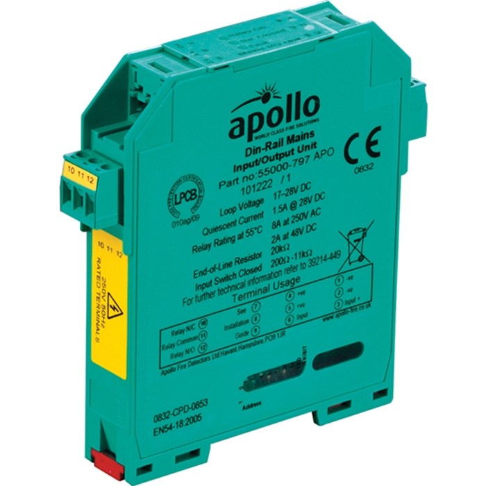 Apollo XP95 DIN Rail Mains Input/Output Unit