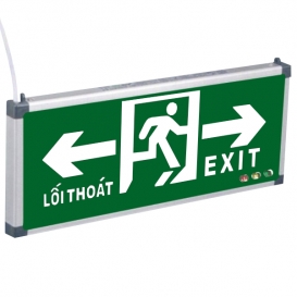 Đèn Exit chỉ hai hướng - Song ngữ