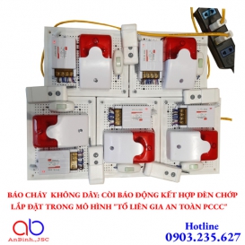 Còi báo động kết hợp đèn chớp 220V- Thiết bị quan trọng lắp đặt trong mô hình Tổ liên gia PCCC