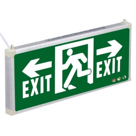Đèn Exit chỉ hai hướng AED-Tiếng Anh